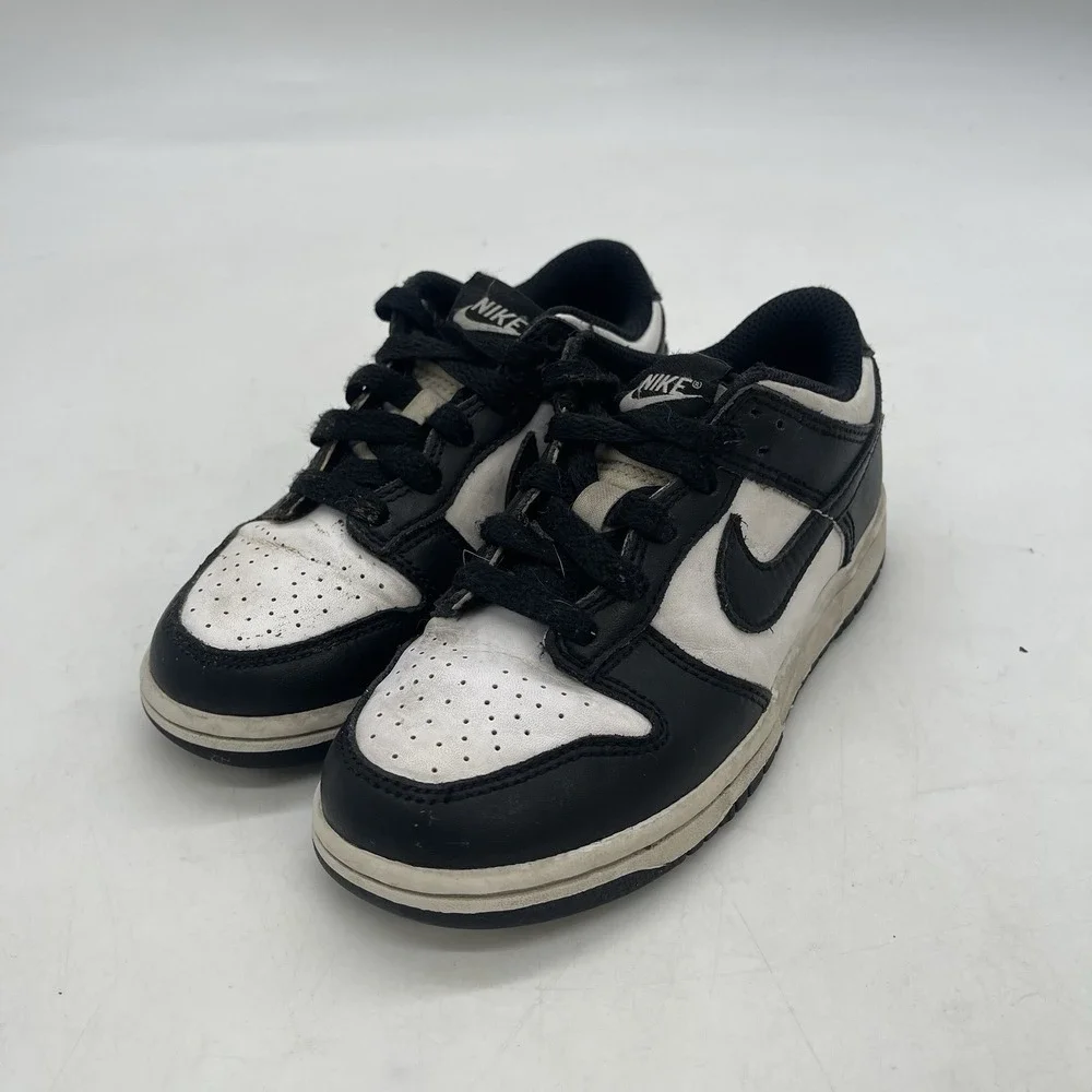 Nike Dunk Low Panda Shoes Youth 12c Lace Up Skate Sneaker CW1588-100
